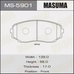 Колодки тормозные Mazda CX-7 09-; CX-9 07- передние MASUMA