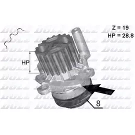 Насос водяной (помпа) VW Amarok; Skoda Yeti 2.0Tdi CEGA CFJA CDCA 09- Dolz - DOLZ арт. A224