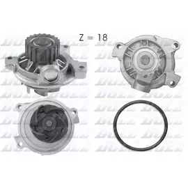 Насос водяной (помпа) Audi 100 A6; VW LT Transporter 2.4D 2.5TDi 90- z18 Dolz - DOLZ арт. A178