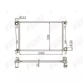 Радиатор охлаждения FEHU (ФЕХУ) сборный для Ford Fiesta (01-) M/A арт. 1141490, 1222562, 2S6H8005CD, 1214785, 6S6H8005DA, 1325831 - FEHU арт. FRC1224m