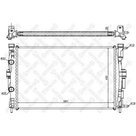 10-25183-SX радиатор системы охлаждения Renault Megane II/Scenic 1.6-2.0/1.9dCi 02> - Stellox арт. 1025183SX