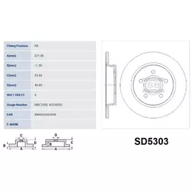 m/1352279/Sangsin Brake/Диск тормозной FORD FOCUS III 11-/C-MAX 10- задний SANGSIN BRAKE
