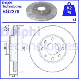 Диск тормозной передний вентилируемый CHEVROLET Aveo, Kalos, Spark / DAEWOO Nexia / OPEL Ascona, Astra, Combo, Corsa, Corsa Van, Kadett, Vectra (цена за 1 шт., к-кт 2 шт.)