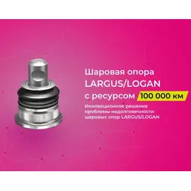 шаровая опора БелМаг для а/м LADA LARGUS (14-), X-RAY (15-22)/LOGAN(12-)/SANDERO (12-) УСИЛЕННАЯ с бок. проточк. (8200298455) BM.SBJ.082