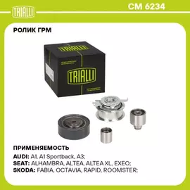 Ролик ГРМ для а/м VW Transporter T5 (03-) 2.0TDi (кмпл.4шт: натяж./опор./опор./опор.) (CM 6234)