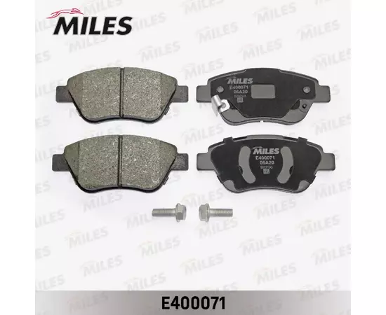 Miles E400071 Колодки тормозные (Смес, Low-Metallic) передние (FIAT ALBEA/DOBLO (119)/ OPEL CORSA D) (без датчика + болты) (TRW GDB1700) E400071