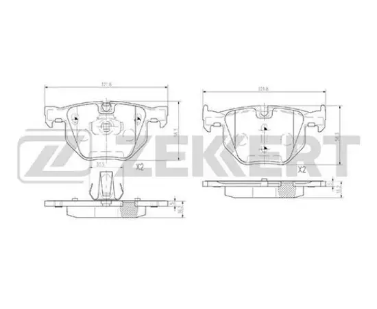 Колодки тормозные ZEKKERT BS2937 диск. зад (GDB1730) BMW X5 (E70, E70N) 07-, X5 (F15) 13-, X6 (E