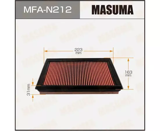 Воздушный фильтр "Masuma" MFA-N212 NISSAN/ X-TRAIL, JUKE 2010-(промасленный) ,MFA-345V