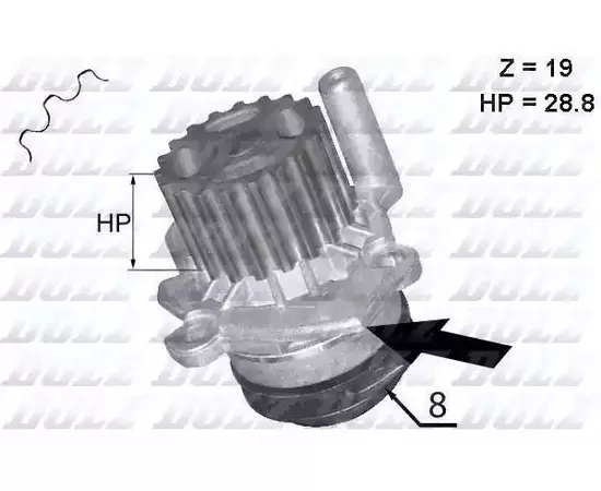 Насос водяной (помпа) VW Amarok; Skoda Yeti 2.0Tdi CEGA CFJA CDCA 09- Dolz - DOLZ арт. A224