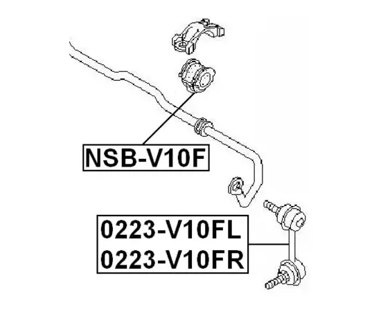 Втулка переднего стабилизатора d21 NISSAN ALMERA TINO V10M 2000.05-2005.11 FEBEST NSB-V10F