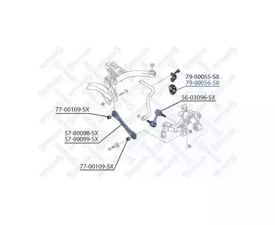 79-00056-SX_втулка стабилизатора заднего центральная! d20.7 Audi A3, VW Golf/Passat all 03>