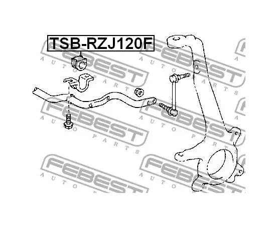 Втулка стабилизатора перед прав лев Febest TSB-RZJ120F