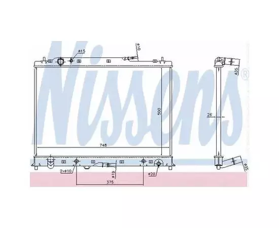 Основной радиатор (двигателя) Nissens 68525 для Mazda CX-9 - NISSENS арт. 68525