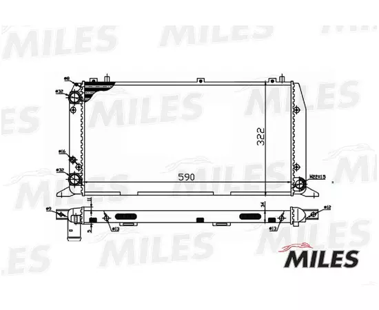 Радиатор MILES ACRM012 AUDI A80 1.6-2.0 86-94 - MILES арт. ACRM012