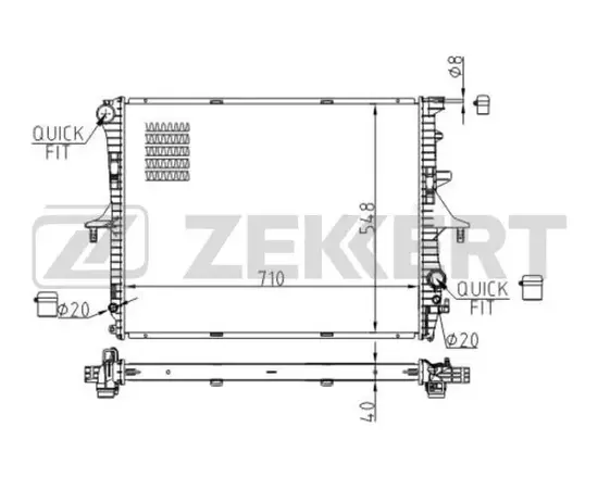 Zekkert Радиатор охл. дв. Audi Q7 06- Porsche Cayenne 02- VW Touareg 02- МКПП - Zekkert арт. mk1556
