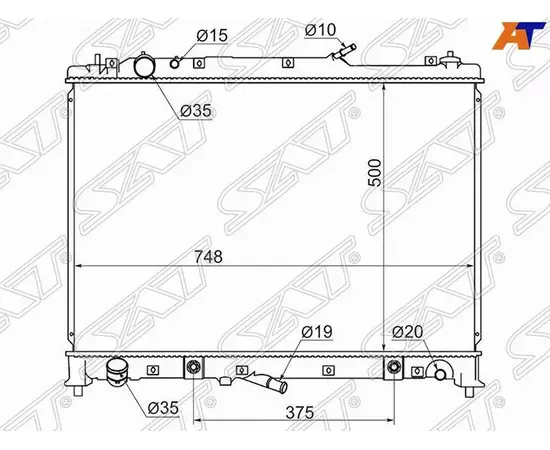 Радиатор охлаждения для Мазда СХ-9 2006-2016, Mazda CX-9 радиатор охлаждения SAT MZ0014