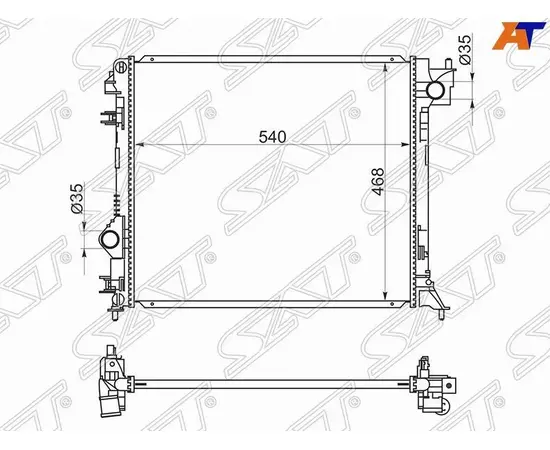 Радиатор охлаждения для Ниссан Кашкай j11 2013-2021, Nissan Qashqai j11 радиатор охлаждения SAT NS0013-J11-D