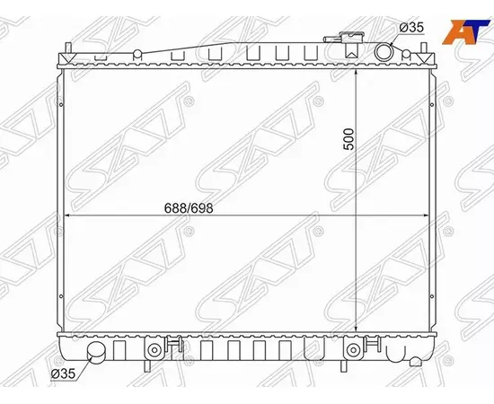 Радиатор охлаждения для Ниссан Террано R50 1995-2002, Nissan Terrano R50 радиатор охлаждения SAT NS000R50-D
