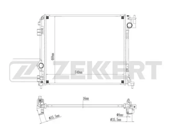 Zekkert Радиатор охлаждения двигателя для Nissan Qashqai (J11 J11_) 13- Renault Kadjar 15- - Zekkert арт. mk1215