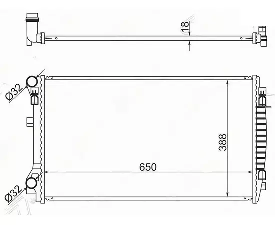 Радиатор охлаждения для всех видов трансмиссии AUDI A3 S3 12- TT 14- SKODA OCTAVIA 13- SUPERB 15- VOLKSWAGEN GOLF 12- PASSAT B8 14- TOURAN - SAT арт. SD00071
