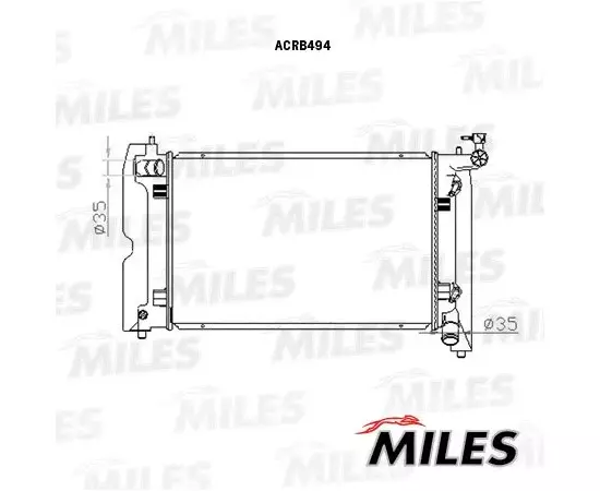 Радиатор охлаждения для TOYOTA AVENSIS 1.4-1.8 02- AT паяный - MILES арт. FAVO1-|Mi|-ACRB494///1