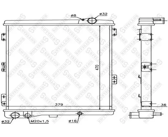 10-25080-SX радиатор системы охлаждения Audi 80/90 1.9-2.3 & Quattro 80> - Stellox арт. 1025080SX