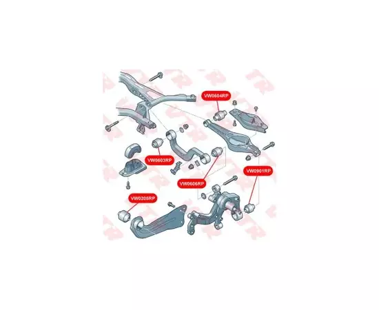 VW0603RP Полиуретановый сайлентблок поперечной тяги задней подвески, внутренний