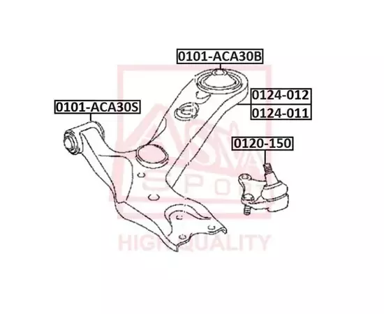 Сайлентблок ASVA 0101-ACA30S TOYOTA Corolla 2007> Сайлентблок передний переднего рычага