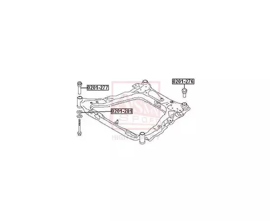 Сайлентблок ASVA 0201-281 NISSAN X-Trail T31 2007> Сайлентблок подрамника передний (2)