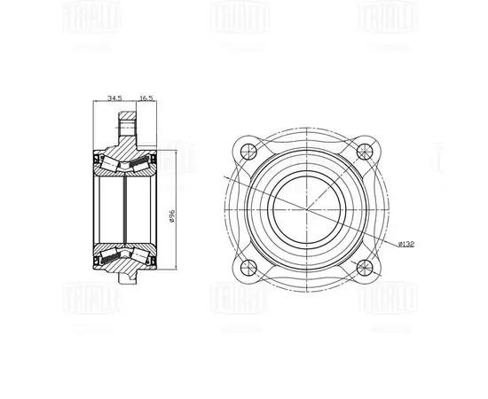 Ступица передняя с подшипником для автомобиля Toyota Land Cruiser Prado (02-)/Land Cruiser Prado (09-), MR 1900