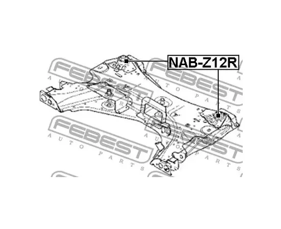 Сайлентблок подрамника NISSAN MICRA K12E 2002.11-2010.07 [EL] задний  NAB-Z12R FEBEST