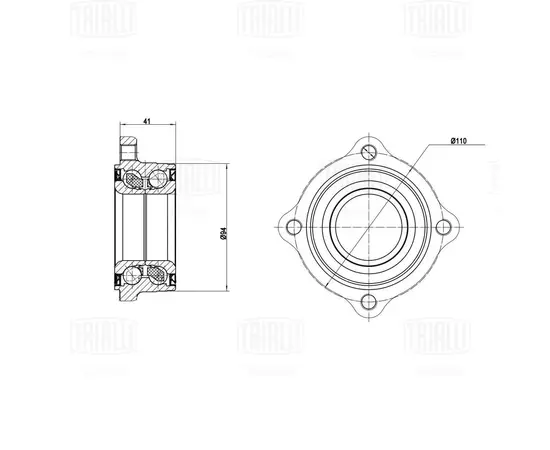 Ступица задняя с подшипником для автомобиля BMW 5 (F10) (09-)/6 (F06) (11-), MR 2638