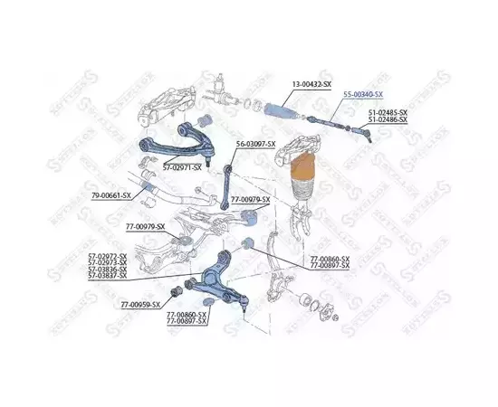 Тяга рул. нак.л. vwaudiporche 99-06 перед лев Stellox 55-00340-SX - Stellox арт. 55-00340-SX