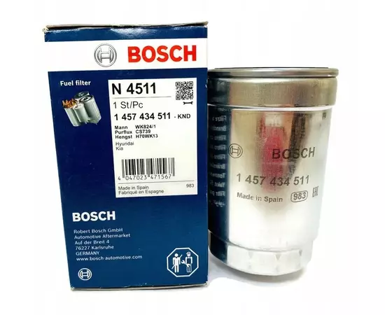 Фильтр топливный BOSCH 1457434511 /N4511/ HYUNDAI (SAN FE.TUCSON) Kia (Cerato 2,0)