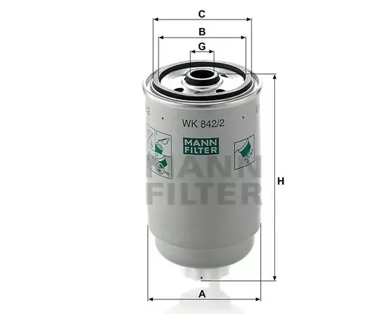 Топливный фильтр MANN-FILTER WK842/2