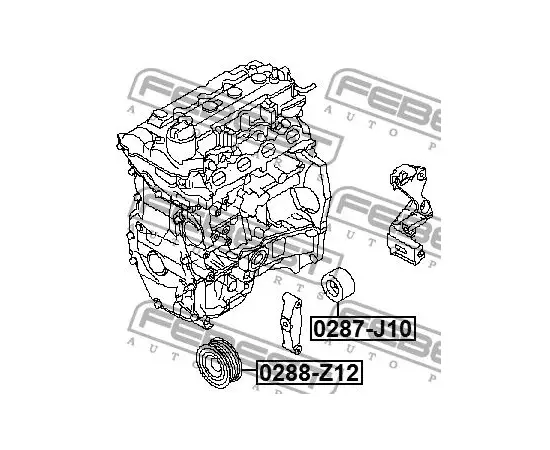 Ролик натяжной приводного ремня Febest 0287-J10 - Febest арт. 0287-J10