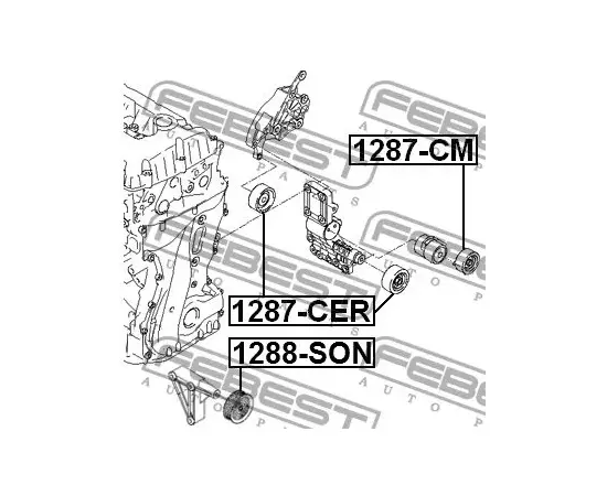 Ролик натяжной приводного ремня (комплект) Febest 1287-CER - Febest арт. 1287-CER