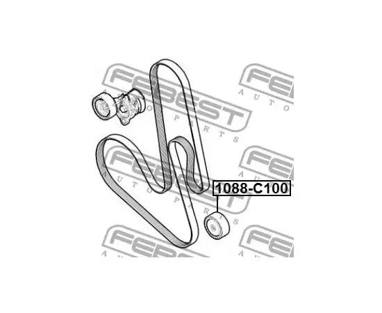 Ролик обводной приводного ремня (комплект) Febest 1088-C100 - Febest арт. 1088-C100