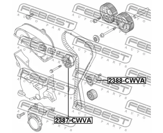 Ролик натяжной ремня грм Febest 2387-CWVA - Febest арт. 2387-CWVA