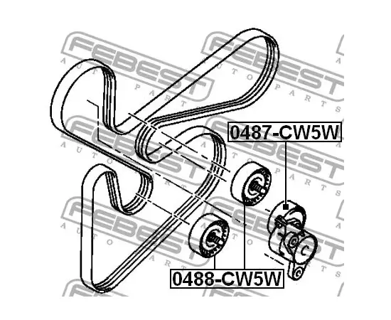 Ролик обводной приводного ремня Febest 0488-CW5W - Febest арт. 0488-CW5W