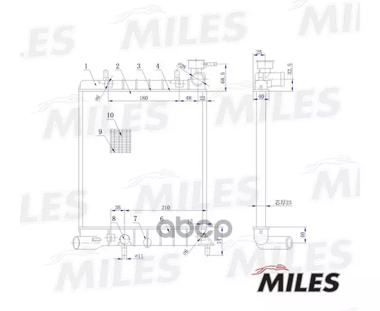 Радиатор Hyundai Accent (Тагаз) 1.5/1.6 03- - MILES арт. ACRM007
