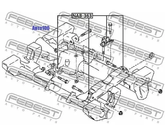 Сайлентблок опоры дифференциала Nissan Atlas/Atlas/Condor F22 1982.02-1992.06 FEBEST NAB-363