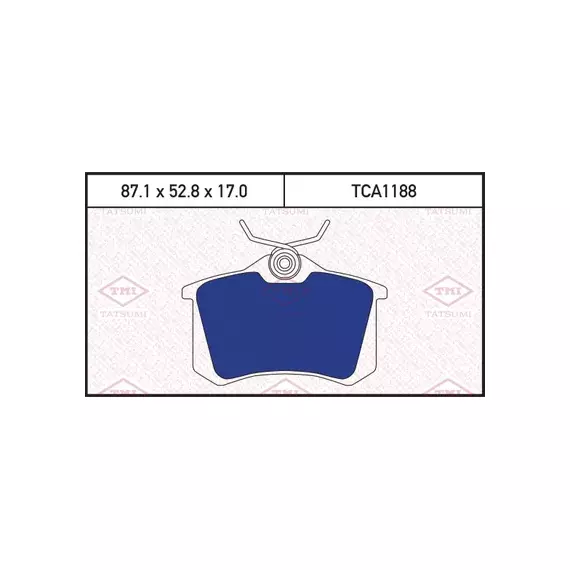 Колодки тормозные дисковые задние AUDI A3/A4 96->VW Golf/Passat/Sharan 92->SKODA Octavia/Rapid 99-> TATSUMI TCA1188