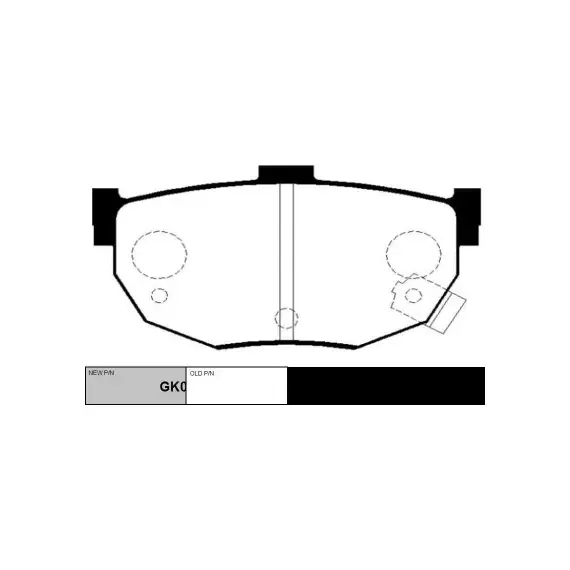 Колодки тормозные дисковые задние HYUNDAI: COUPE 96-02, TIBURON 97-08, ELANTRA 95-06  KIA: SPECTRA, CERATO 05-09  NISSAN: MAXIMA 85-94