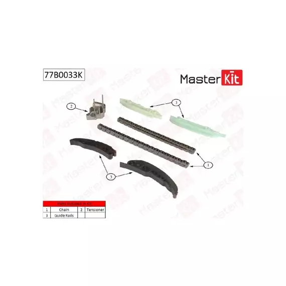 77B0033K Комплект цепи ГРМ BMW E39/E60/E65/E53/E70/E71/E83 3.0D M57D30 02-10 (без звездочек)