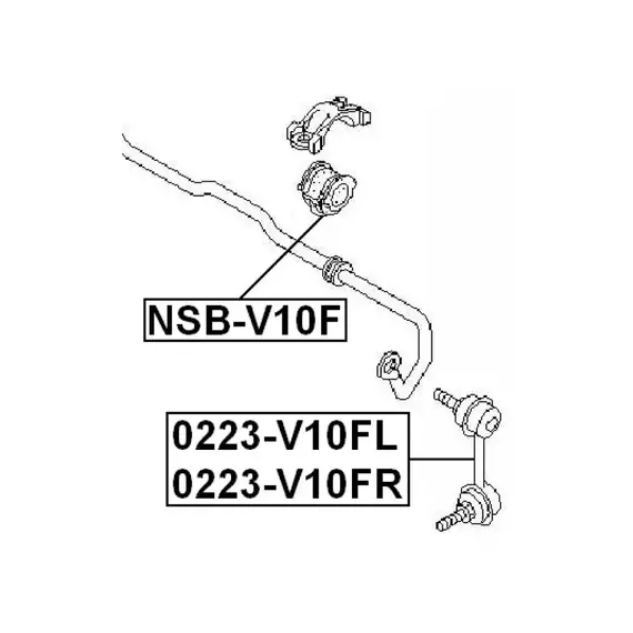 Втулка переднего стабилизатора d21 NISSAN ALMERA TINO V10M 2000.05-2005.11 FEBEST NSB-V10F