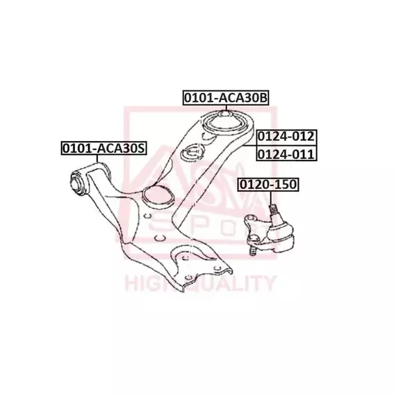 Сайлентблок ASVA 0101-ACA30S TOYOTA Corolla 2007> Сайлентблок передний переднего рычага