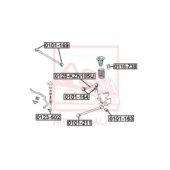 Сайлентблок рычага TOYOTA 4RUNNER/HILUX/SURF -02 задн. продольного
