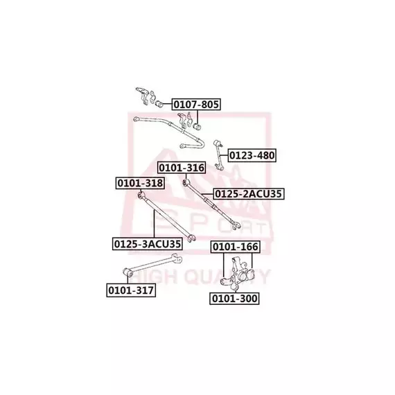 Сайлентблок задней цапфы TOYOTA KLUGER L/V ACU25/MCU25 4WD 2000-2007