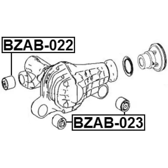 Сайлентблок опоры дифференциала FEBEST BZAB-023 для автомобилей Dodge, Jeep, Mercedes-Benz.